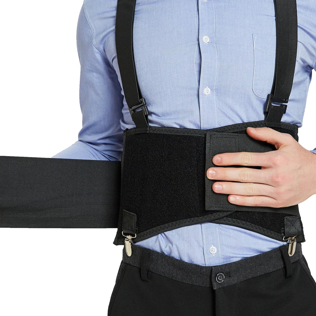 NeoTech Care Back Brace with Removable Pants Clips and Detachable Suspenders


