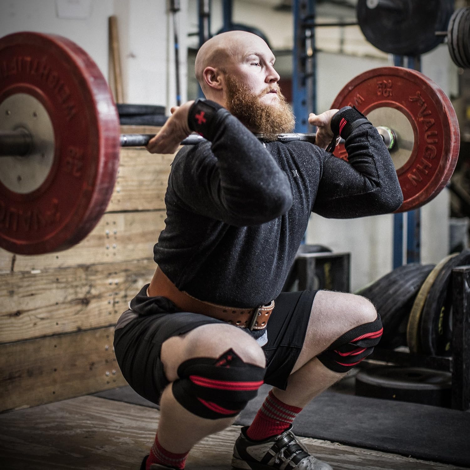 Harbinger Red Line 78-Inch Knee Wraps for Weightlifting, Pair

