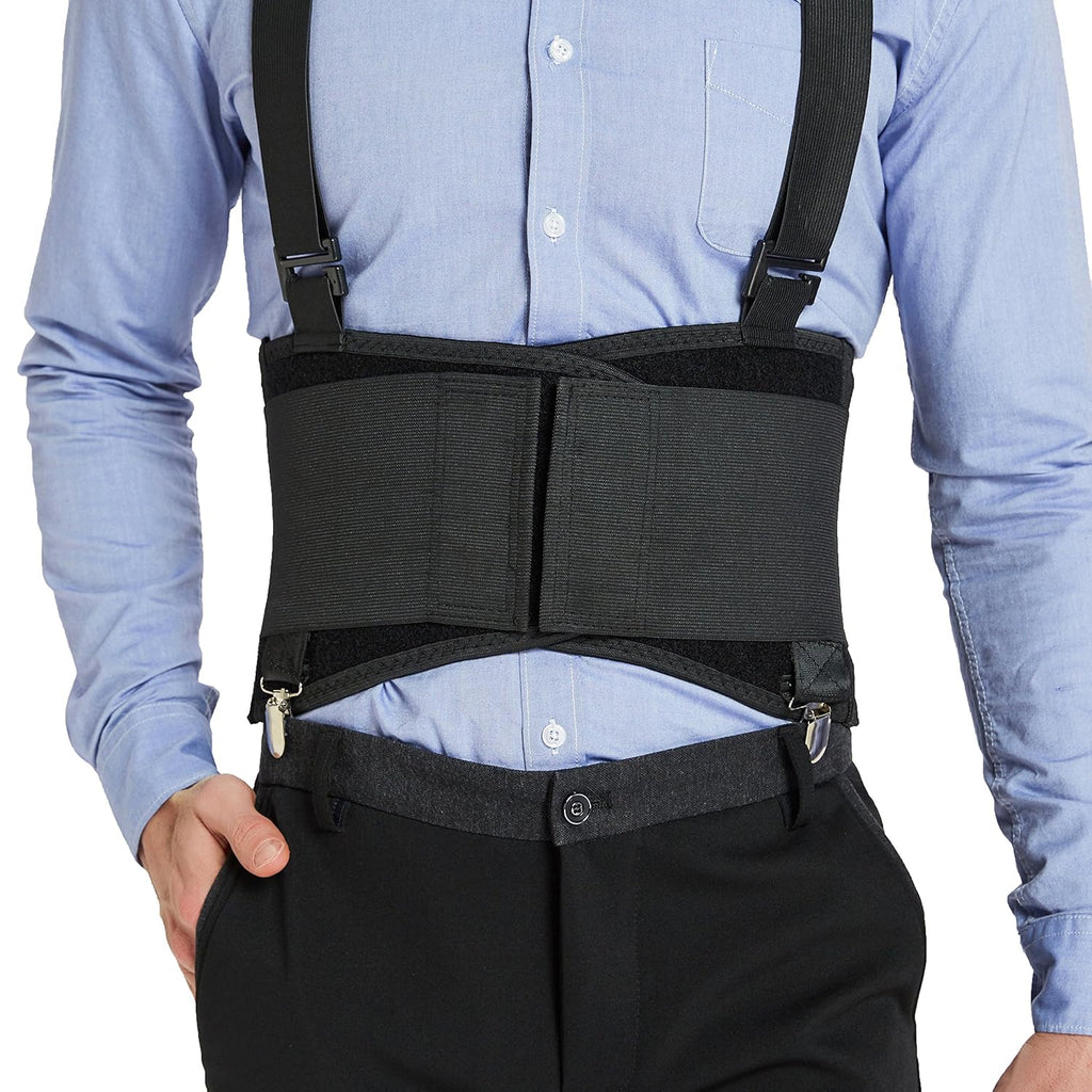 NeoTech Care Back Brace with Removable Pants Clips and Detachable Suspenders

