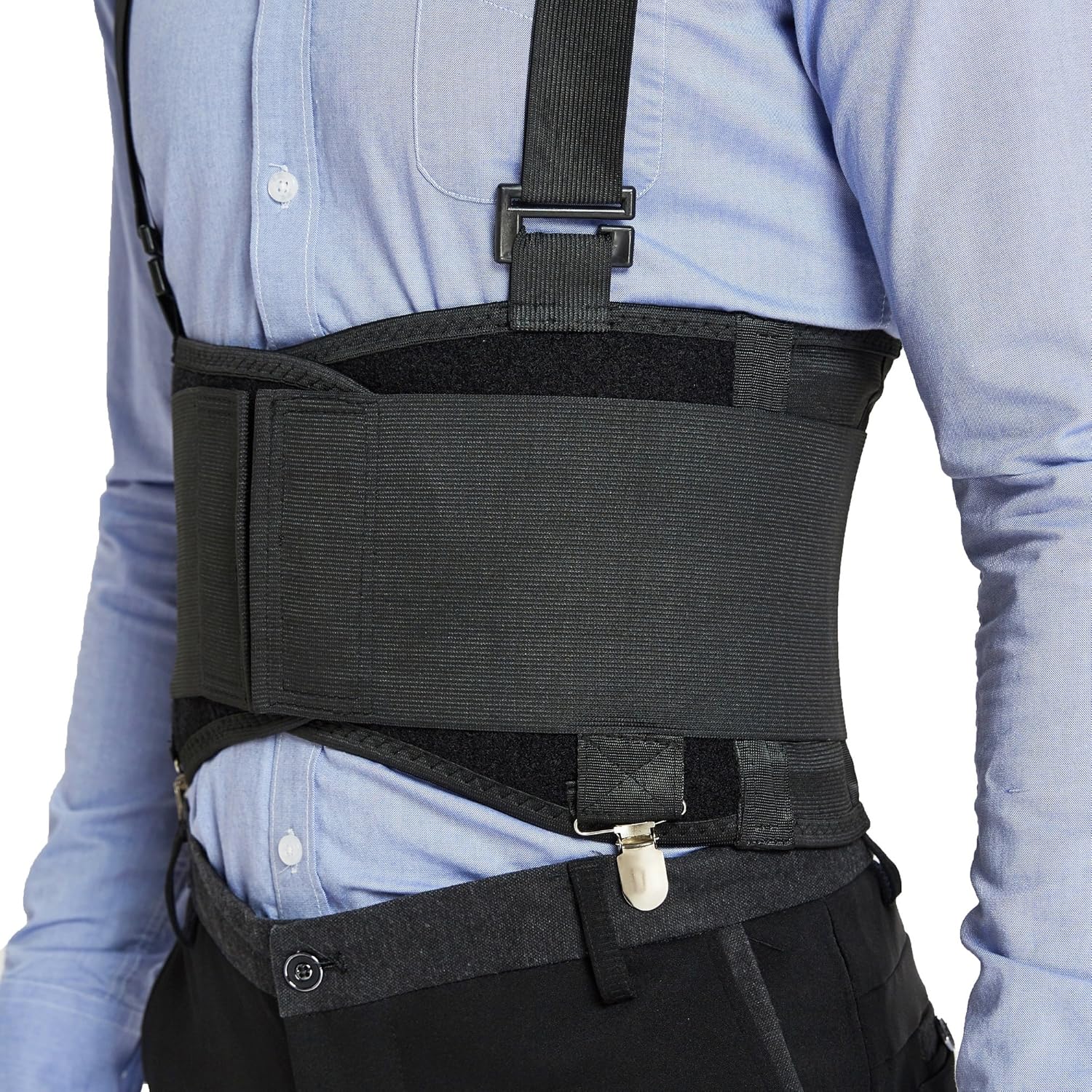 NeoTech Care Back Brace with Removable Pants Clips and Detachable Suspenders


