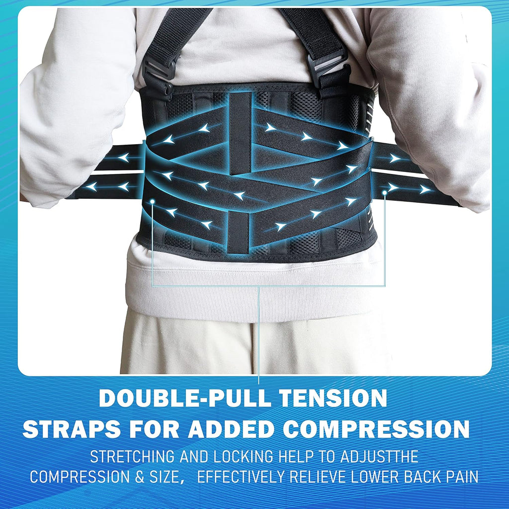 DARLIS Work Back Brace Posture Corrector with Removable Suspender Straps

