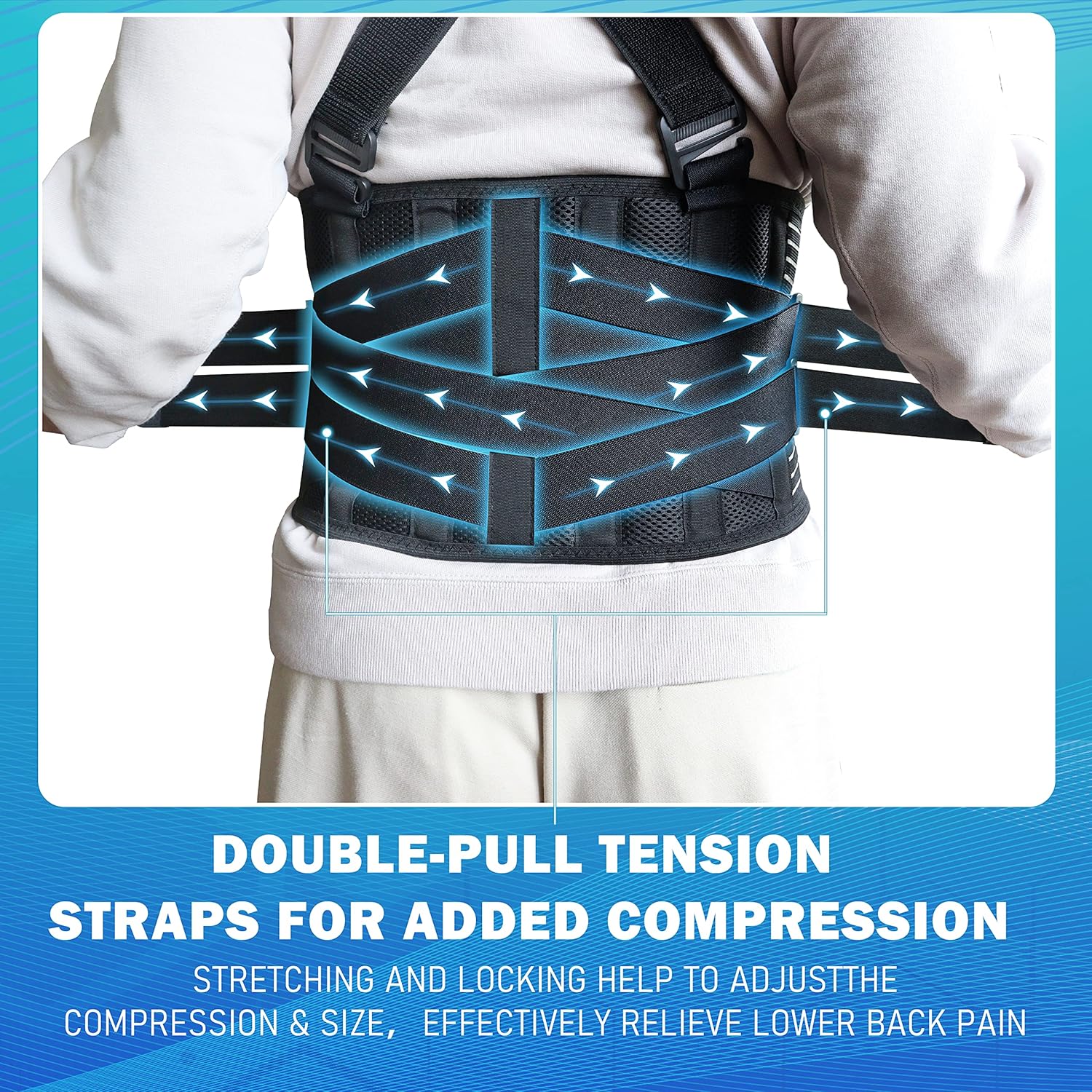 DARLIS Work Back Brace Posture Corrector with Removable Suspender Straps

